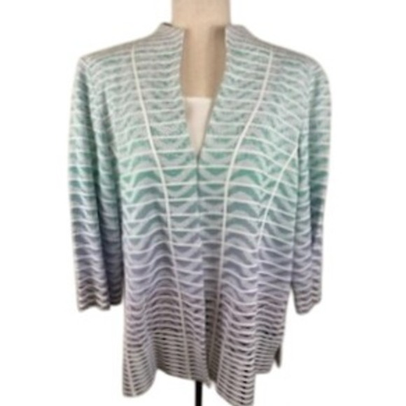 Ming Wang Set Ombre Knit Cardigan Sweater Twinset Topper Cardigan Size 2X $505 - Picture 1 of 8